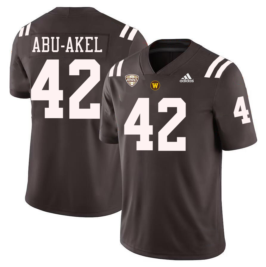 #42 Andrew Abu-Akel Western Michigan Broncos College Football Jerseys Stitched-Brown